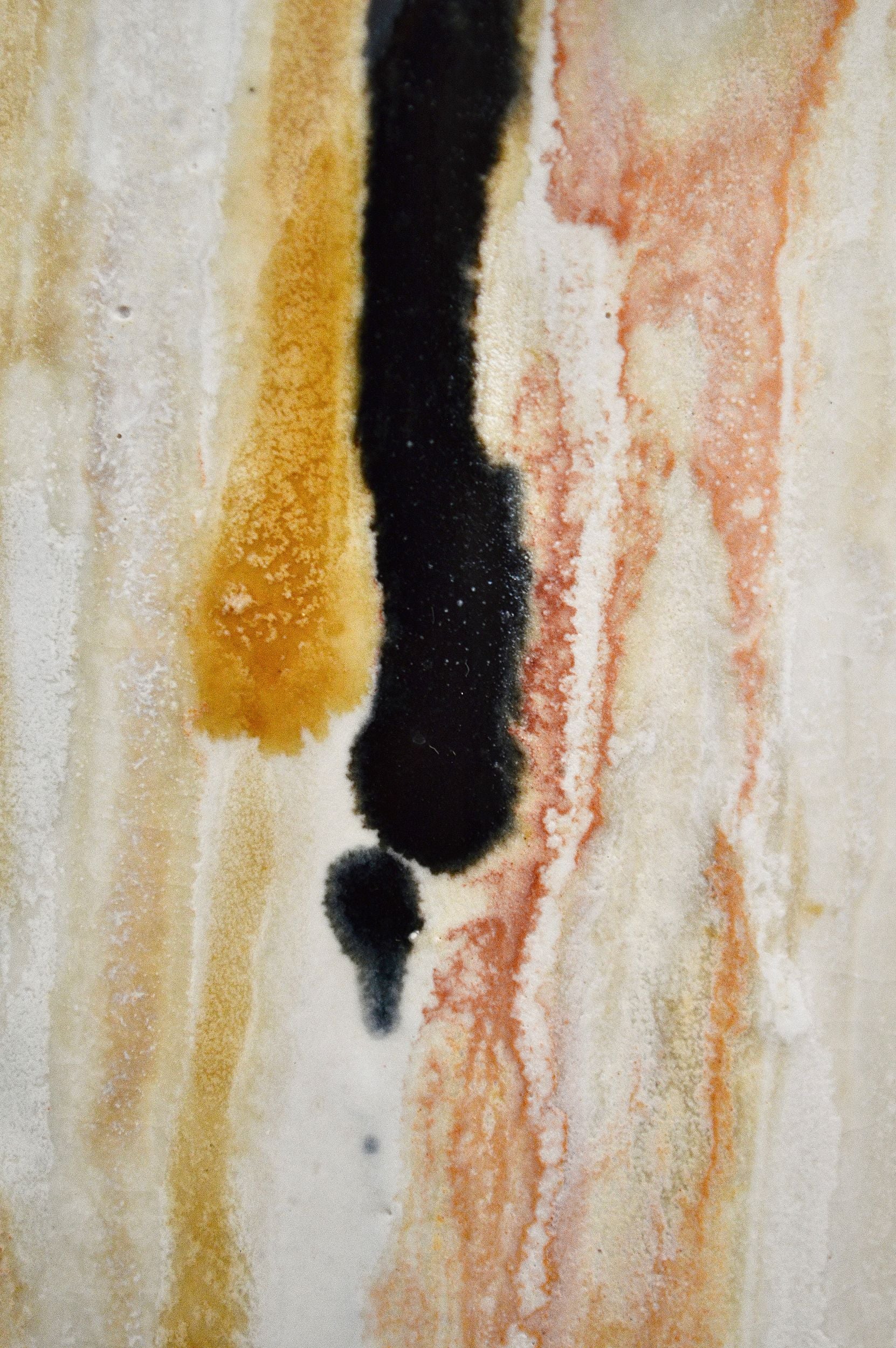 Close up of decorative glazed vase by Zeynep Boyan.