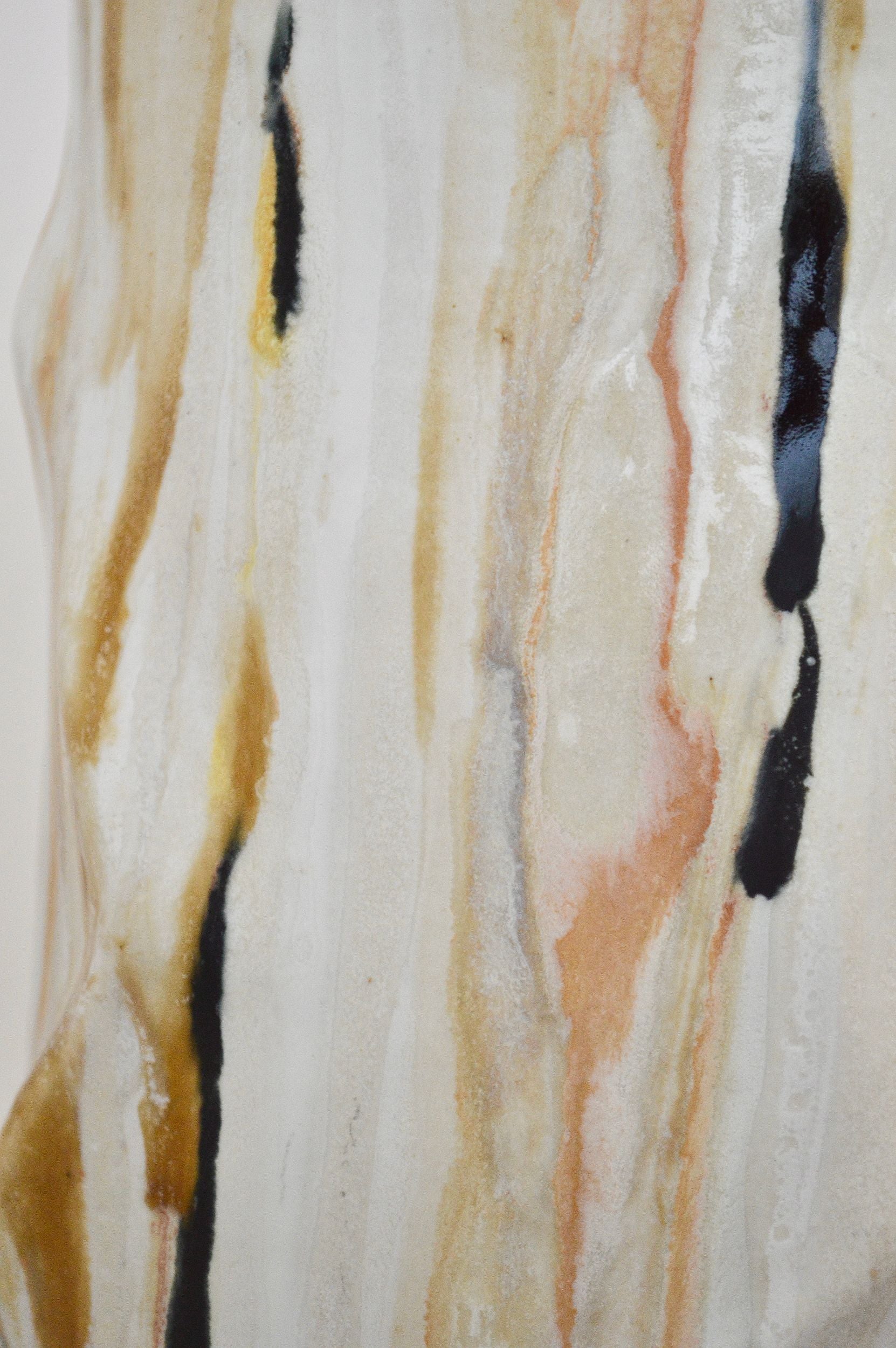 Close up of decorative glazed vase by Zeynep Boyan.