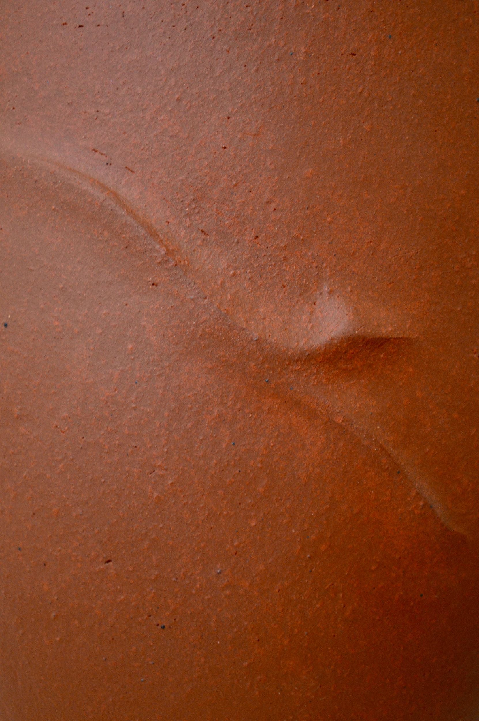 Close up of the texture of the terra cotta clay vase by Zeynep Boyan.